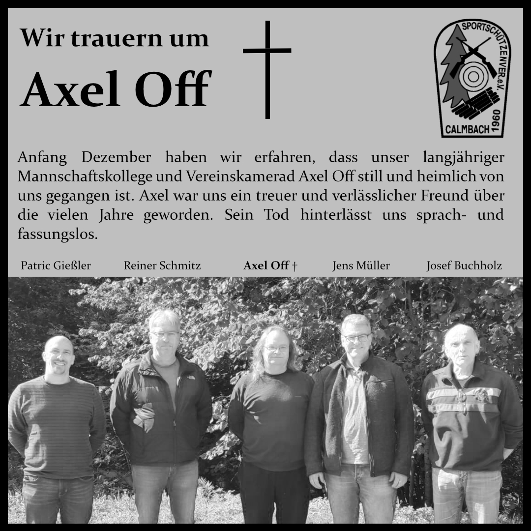 Axel Off verstorben.